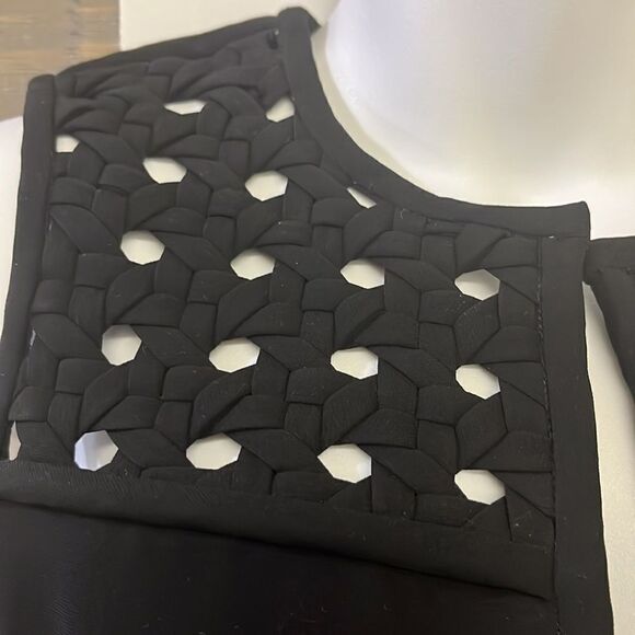 Diane von Furstenberg Black Sleeveless Pullover Sheath Dress w/ Braided Accent-4 - Picture 6 of 16